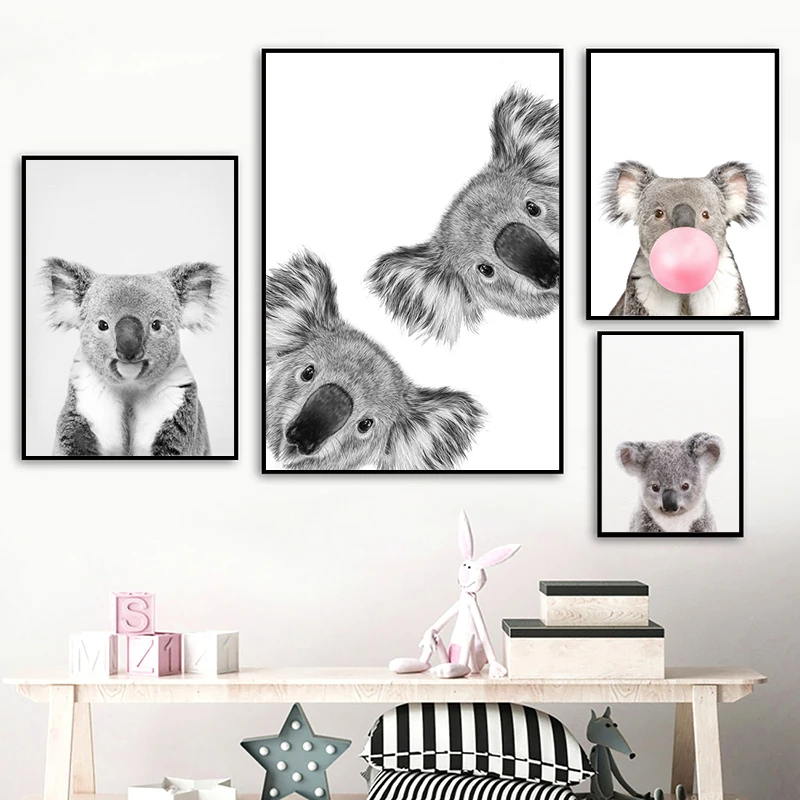 Photography Zoo - Koala Print Black and White Picture