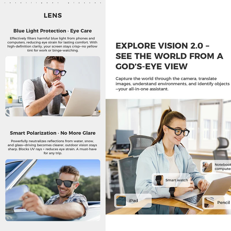 AI Smart Glasses M01 for Photo - огляд і ціна Photography Translate