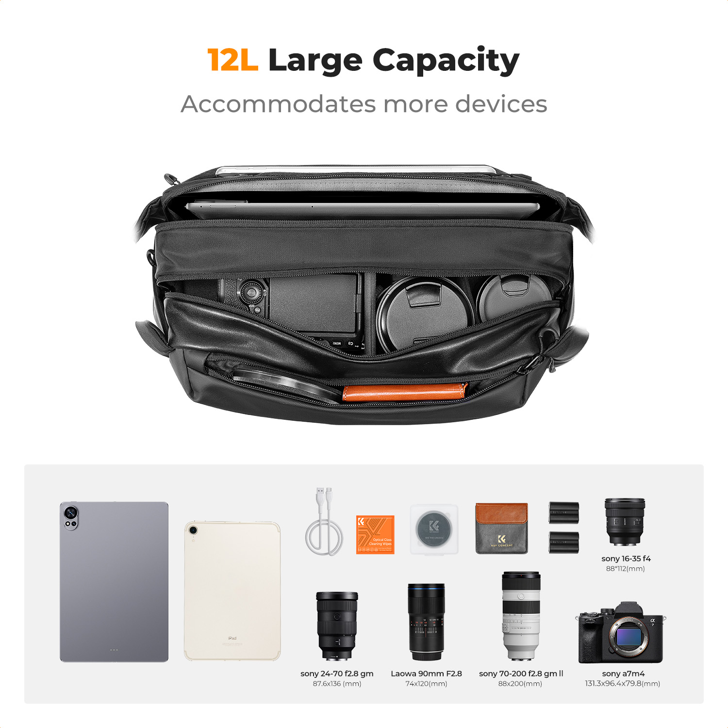 K&F CONCEPT 12L/10L Camera Sli - огляд і ціна Photography Camera