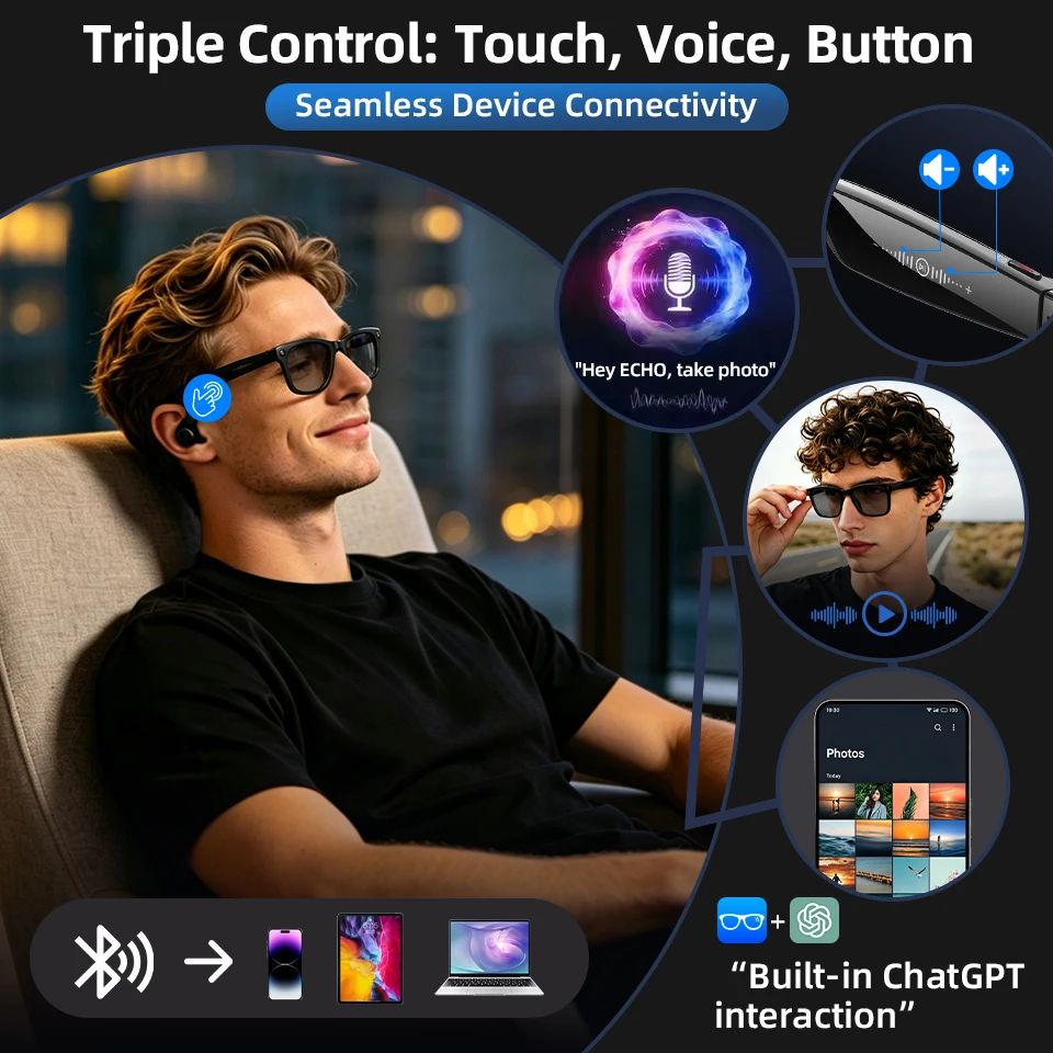 13MP HD Camera Smart Glasses A - огляд і ціна Photography Translate