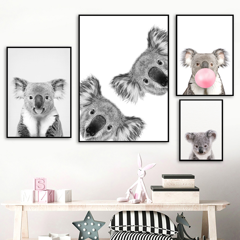 Koala Print Black and White Pi - огляд і ціна Photography Zoo